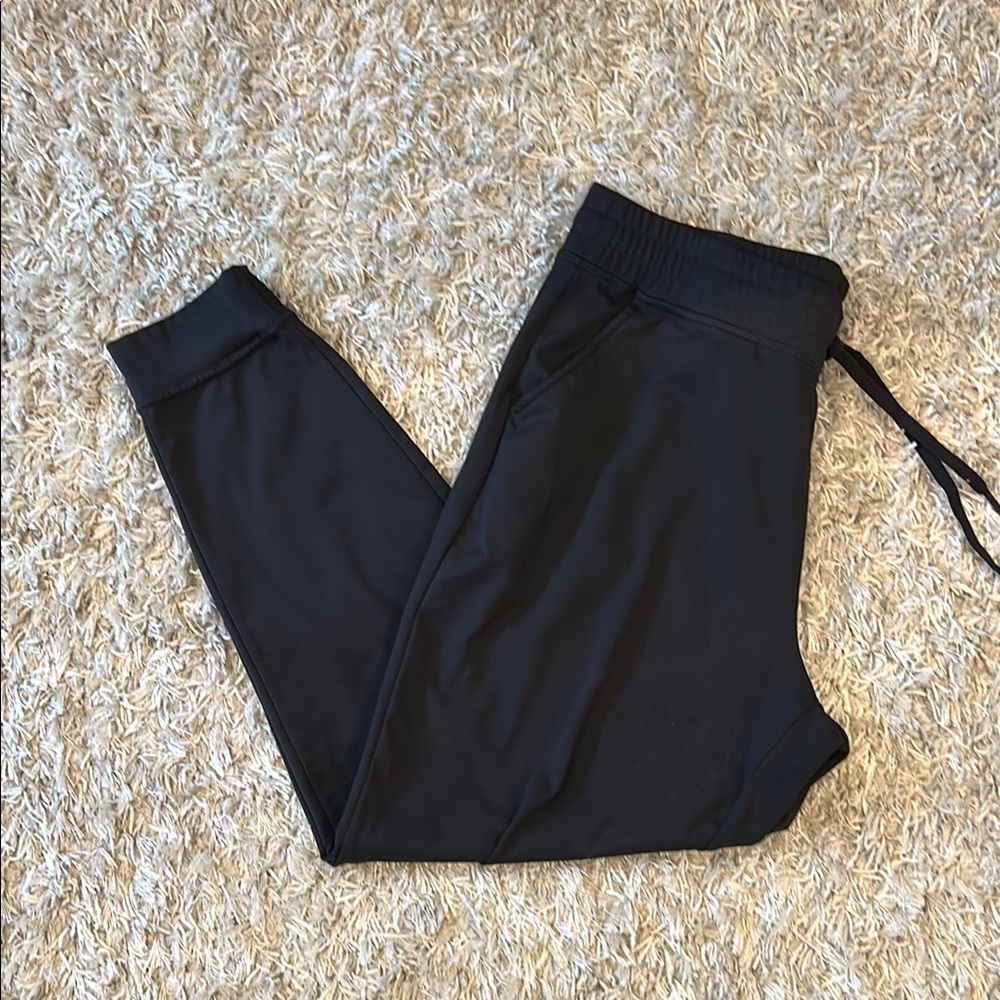 Black Joggers with Wide Waistband and Full-Length Design